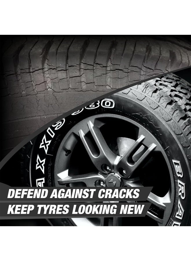 كاوا سائل تلميع الإطارات 100 مل، تركيبة للعناية بالمطاط والبلاستيك، لون أسود داكن مع حماية من الأشعة فوق البنفسجية، مقاوم للبهتان والغبار، غير لزج، لمعان يدوم طويلاً، مناسب لإطارات السيارات وسيارات الدفع الرباعي والدراجات النارية والزخارف الخارجية والجدران الجانبية. عبوة من 3 قطع - Image 5